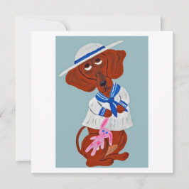 Invitación  Dachshund in Sailor Suit