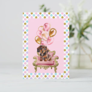 Invitación Dachshund Puppy Birday Party