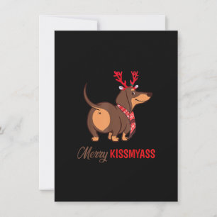 Invitación Dachshund, reno de los Navidades divertidos de Bes