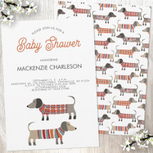 Dachshund Sausage Dog Baby Shower