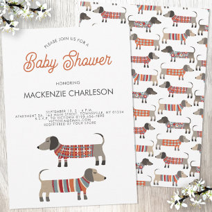 Invitación Dachshund Sausage Dog Baby Shower