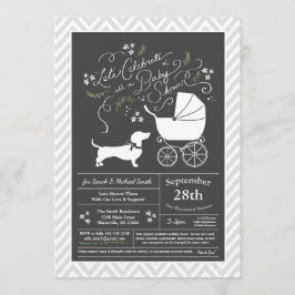 Invitación Dachshund Weiner Perro Baby Shower Sexo Neutral