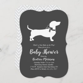 Invitación Dachshund Weiner Perro Baby Shower Sexo Neutral
