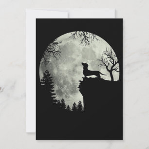 Invitación Dachshund Y Luna Halloween