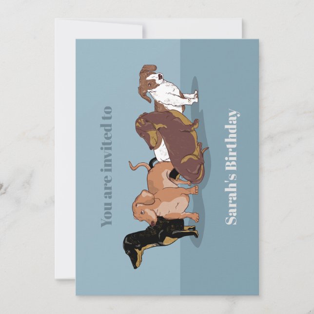 Invitación Dachshunds (Anverso)