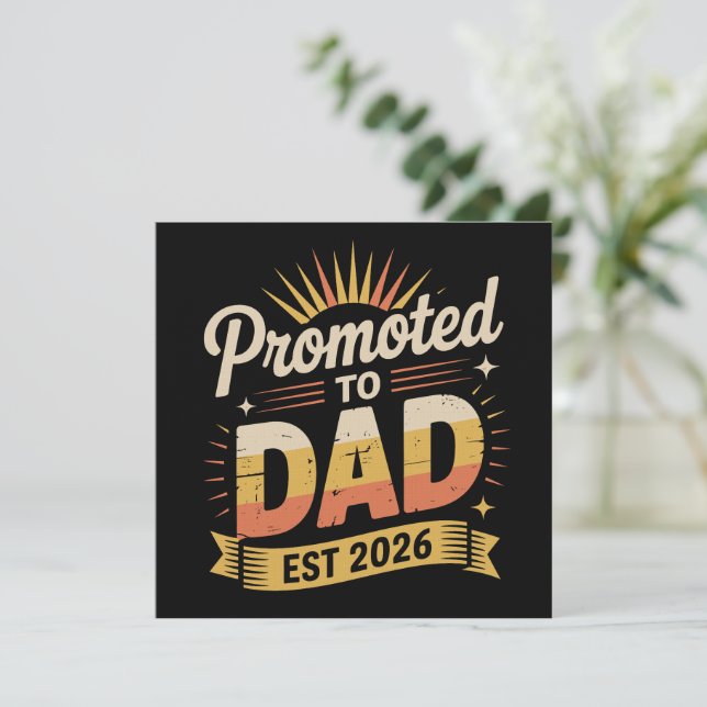 Invitación Dad Est. 2026 Funny New Dad Pregnancy Announcement (Anverso de pie)