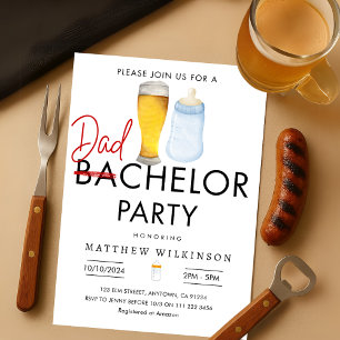 Invitación Dadchelor Dad Para Ser Hombres Baby Shower