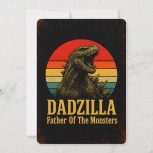 Invitación Dadzilla Padre de los Monstruos Día del Padre