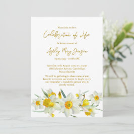 Invitación Daffodil Celebration of Life Funeral