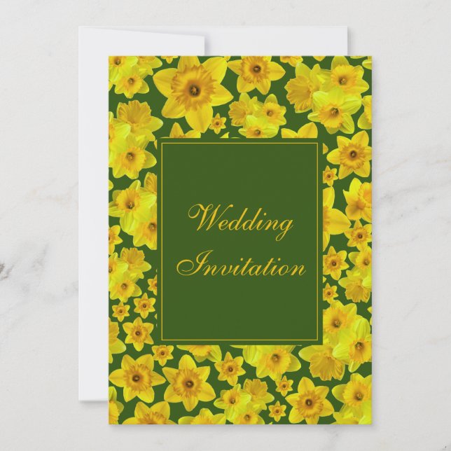 Invitación Daffodil de primavera amarilla - Boda (Anverso)