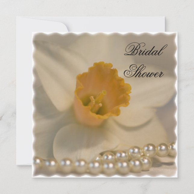 Invitación Daffodil y Pearls Bridal Shower (Anverso)