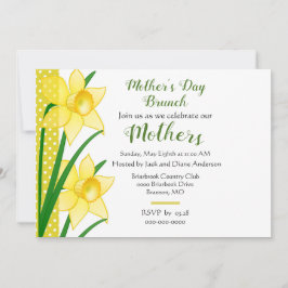 Invitación Daffodils amarillos de brunch del día de la madre