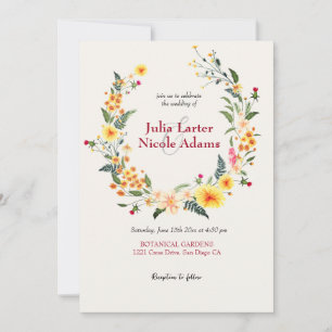 Invitación Daffodils Botánicos Daisy Peony Flowers Boda