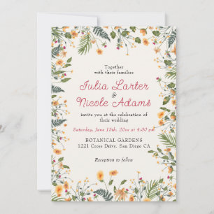 Invitación Daffodils Botánicos Flor de Peonía Flores Bodas