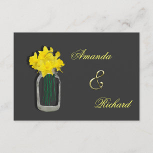 Invitación Daffodils de boda de primavera invita Mason Jar