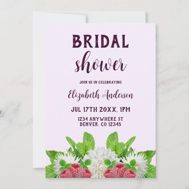 Invitación Dahlia Bridal Shower (Anverso)