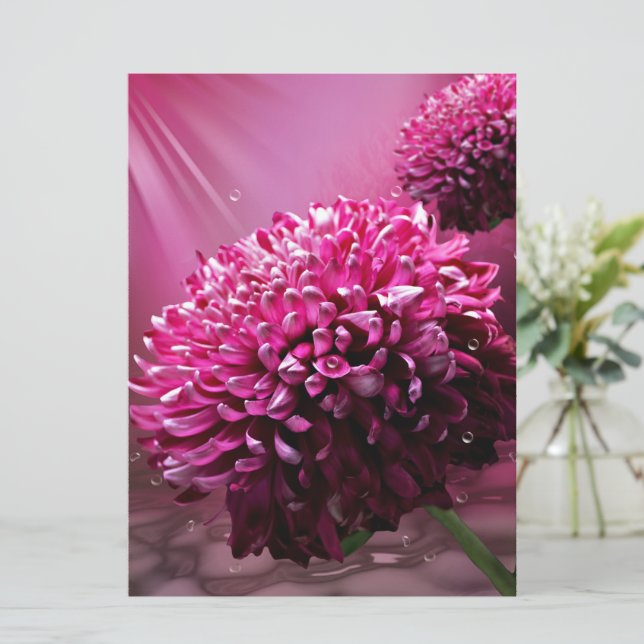 Invitación Dahlia Flowers (Anverso de pie)