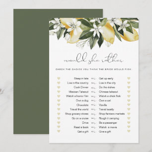 Invitación DAHLIA Lemon Prefiere Un Juego De Novias