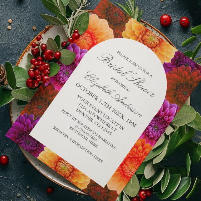 Invitación Dahlia Otoño Floral Despedida de Soltera (Subido por el creador)