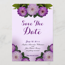 Invitación Dahlia Purple Lavender Lilac Floral Ahorra La Fech