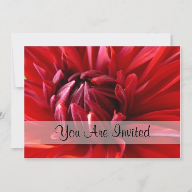 Invitación Dahlia Roja Que Te Invitan (Anverso)
