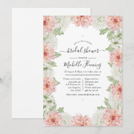Invitación Dahlia Rosa Pastel para Despedida de Soltera