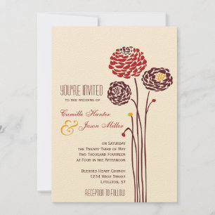 Invitación Dahlia simple - Boda texturizado de otoño rústico