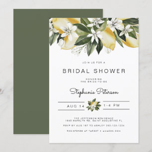 Invitación Dahlia - Watercolor Citrus Lemon Floral Bridal