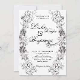 Invitación Dahlia Wreath