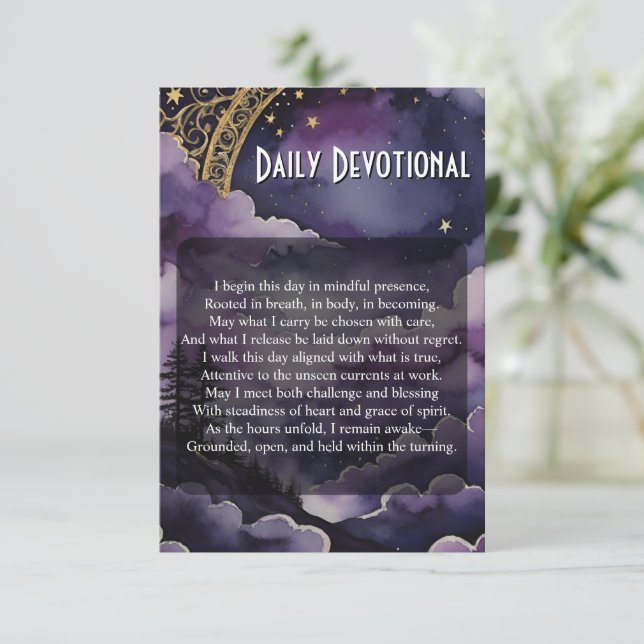 Invitación Daily Devotional Pagan Prayer Pocket Ritual Card (Anverso de pie)