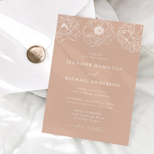 Invitación Dainty Floral Blushed Terracotta Wedding