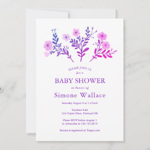 Invitación Dainty Florals Elegant Moda PERSONALIZADO BABY SHO