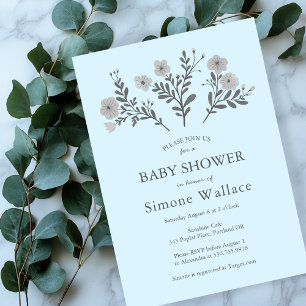 Invitación Dainty Florals Elegant Moda PERSONALIZADO BABY SHO
