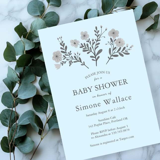 Invitación Dainty Florals Elegant Moda PERSONALIZADO BABY SHO (Dainty Florals Elegant Chic CUSTOM BABY SHOWER Invitation
)