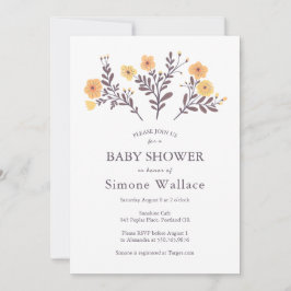 Invitación Dainty Florals Elegant Moda PERSONALIZADO BABY SHO