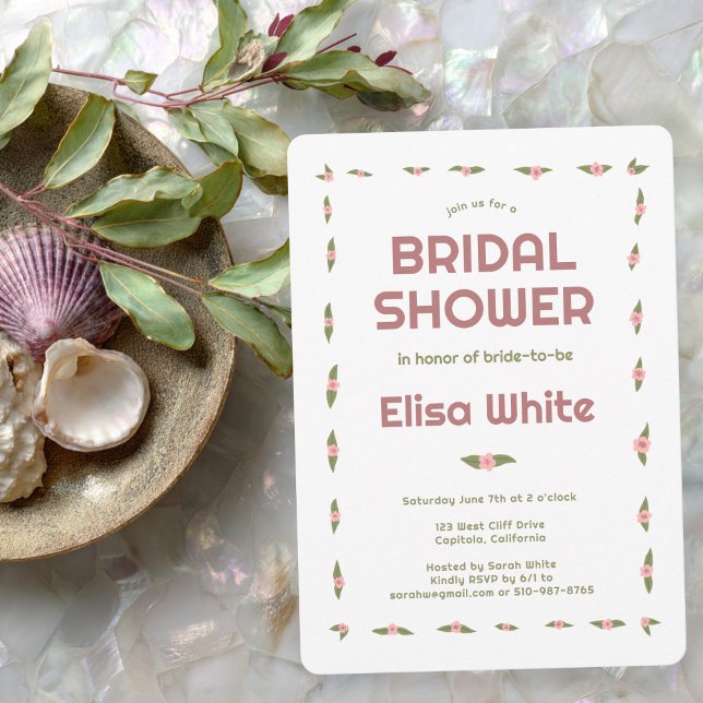 Invitación Dainty Rosas PERSONALIZADO casero ducha de novia (Dainty Roses Handmade CUSTOM Bridal Shower Invitation
)
