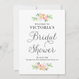 Invitación Dainty Watercolor Florals Bridal Shower Bienvenida