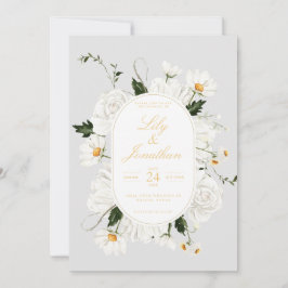 Invitación Daisey blanco y Boda de Rosas