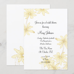 Invitación Daisies amarillos pálidos Ducha nupcial