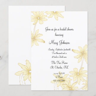 Invitación Daisies amarillos pálidos Ducha nupcial