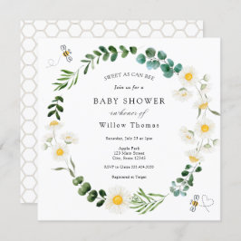 Invitación Daisies and Bees Baby Shower