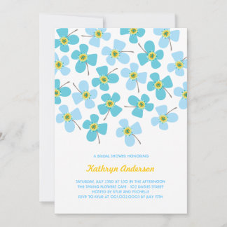 Invitación Daisies azules dulces Moda Divertido Bridal Showe