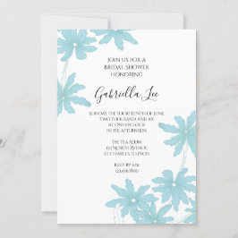 Invitación Daisies Azules Ligeros Ducha Bridal