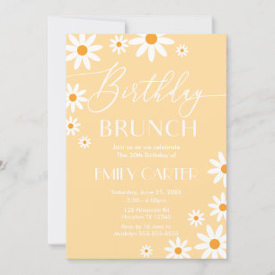 Invitación Daisies Birthday Brunch Party Invitatio