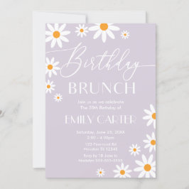 Invitación Daisies Birthday Brunch Party lilac Inv