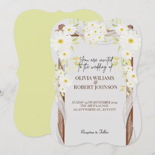 Invitación Daisies blancos alegre Floral simple acuarela