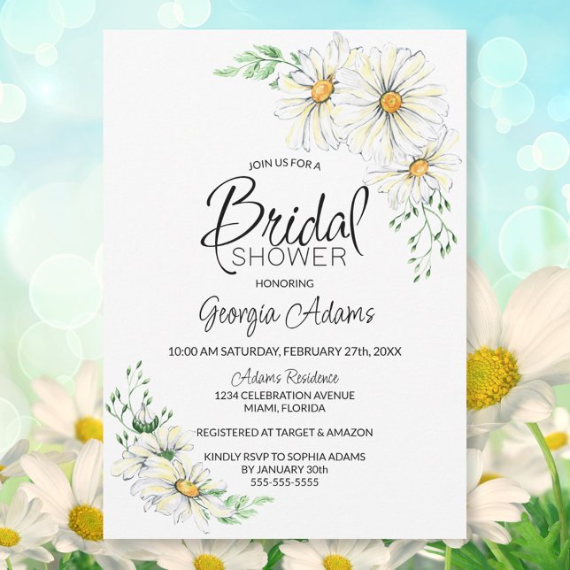 Invitación Daisies blancos ducha de novia (Subido por el creador)