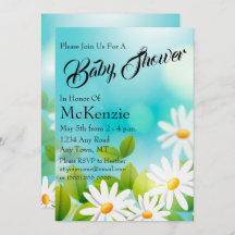 Daisies Blancos En Baby Shower Azul