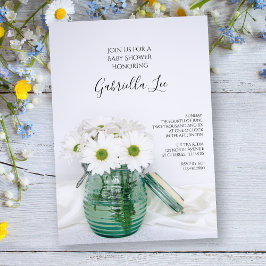 Invitación Daisies blancos en Baby Shower de la vesícula de J