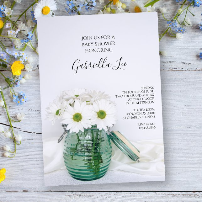 Invitación Daisies blancos en Baby Shower de la vesícula de J (Subido por el creador)
